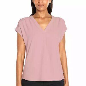 Banana Republic Ladies' Short Sleeve V-Neck Size S Pink Mauve